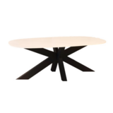 Lizzely Garden & Living Salontafel deens ovaal marmerlook wit steen 120cm Elif