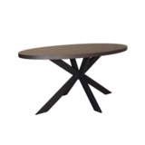 Lizzely Garden & Living Eettafel ovaal melamine 160cm Tommy donker walnoot ovale tafel