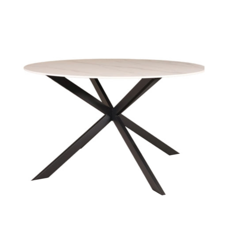 Lizzely Garden & Living Eettafel rond 130cm Jenna marmerlook wit ronde tafel