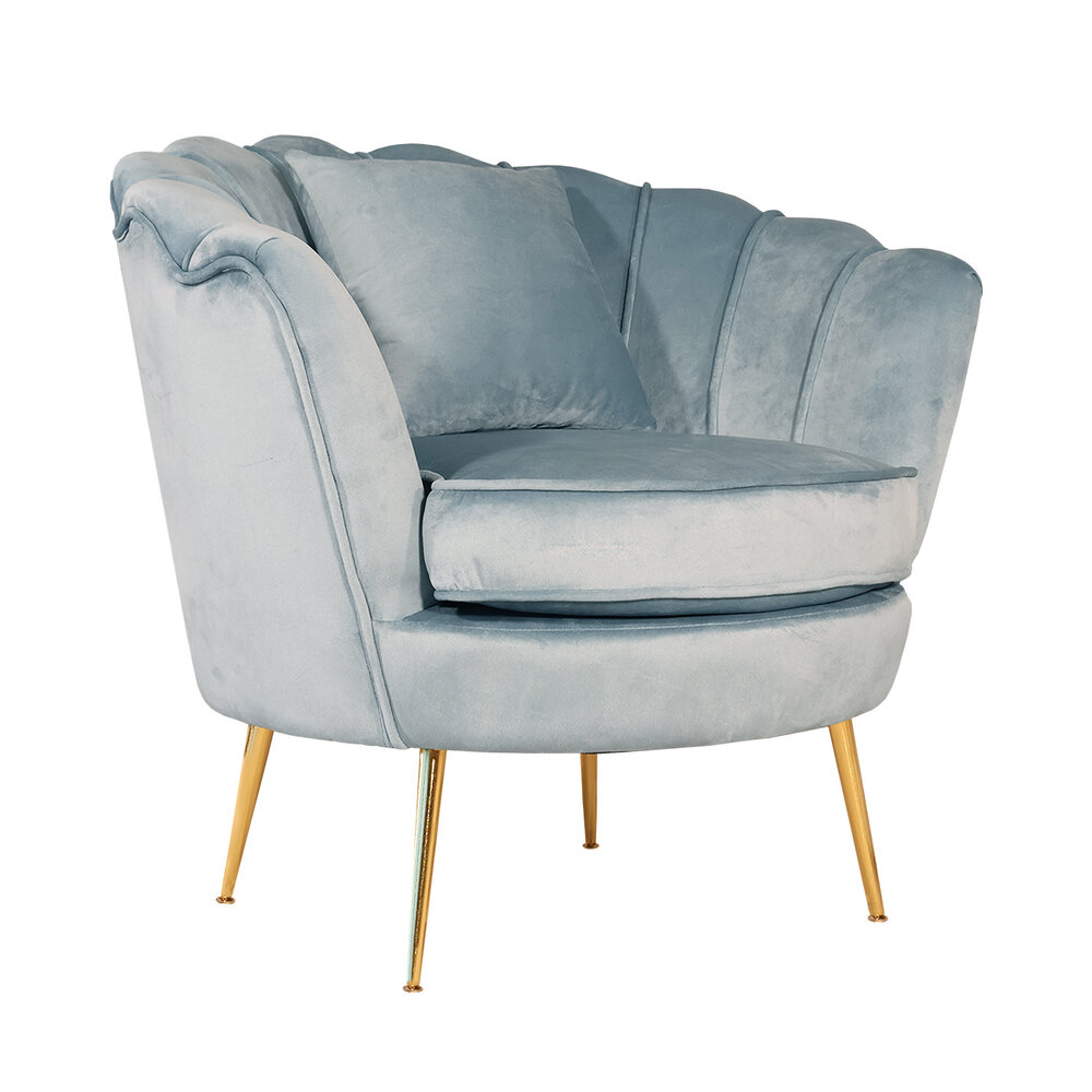 Fauteuil zitbank 1 persoons Belle lichtblauw bankje Fauteuil zitbank 1 persoons Belle lichtblauw bankje