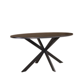 Lizzely Garden & Living Eettafel ovaal visgraat 160cm Obie zwart ovale tafel