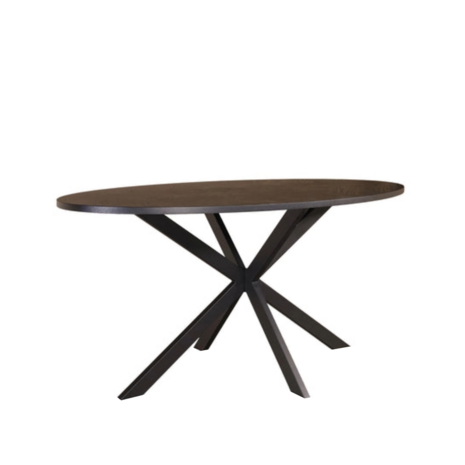Lizzely Garden & Living Eettafel ovaal visgraat 160cm Obie zwart ovale tafel