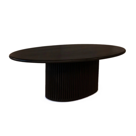 Lizzely Garden & Living Salontafel ovaal mangohout 120cm zwart Moki