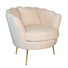 Lizzely Garden & Living Fauteuil zitbank 1 persoons Belle teddy wit