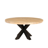 Lizzely Garden & Living Salontafel rond lichtbruin mangohout 90cm Jesse