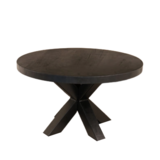 Lizzely Garden & Living Salontafel rond zwart mangohout 70cm Jesse