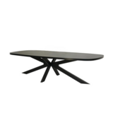 Lizzely Garden & Living Eettafel Leco deens ovaal 300cm zwart melamine