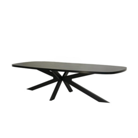 Lizzely Garden & Living Eettafel Leco deens ovaal 300cm zwart melamine