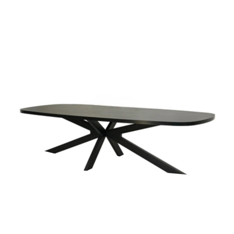 Lizzely Garden & Living Eettafel Leco deens ovaal 300cm zwart melamine