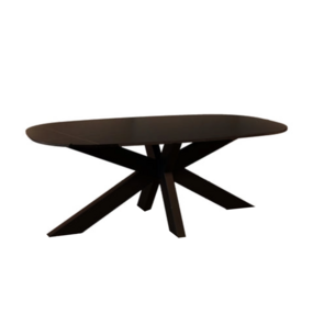 Lizzely Garden & Living Salontafel deens ovaal marmerlook zwart steen 120cm Elif