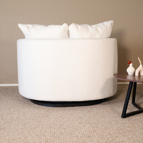 Lizzely Garden & Living Fauteuil loveseat teddy wit draaibare fauteuil Lizzely Garden & Living Fauteuil loveseat teddy wit draaibare fauteuil