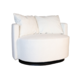 Lizzely Garden & Living Fauteuil loveseat teddy wit draaibare fauteuil