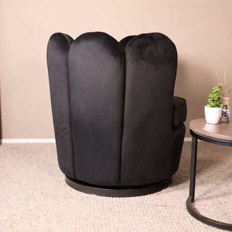 Lizzely Garden & Living Fauteuil Daphne velvet zwart draaibare fauteuil Lizzely Garden & Living Fauteuil Daphne velvet zwart draaibare fauteuil