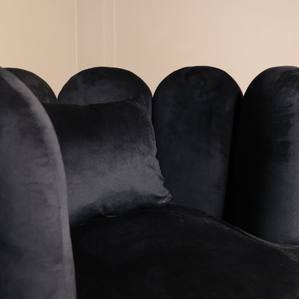 Fauteuil Daphne velvet zwart draaibare fauteuil Fauteuil Daphne velvet zwart draaibare fauteuil