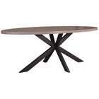 Eettafel ovaal melamine 240cm Tommy grijs ovale tafel