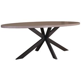 Lizzely Garden & Living Eettafel ovaal melamine 240cm Tommy grijs ovale tafel