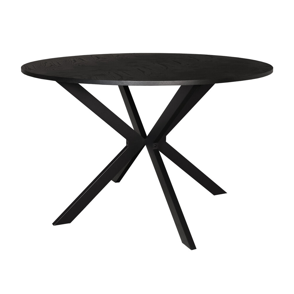 Eettafel rond visgraat Ozzy zwart 120cm ronde tafel