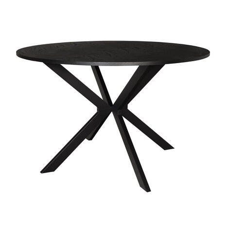 Lizzely Garden & Living Eettafel rond visgraat Ozzy zwart 120cm ronde tafel