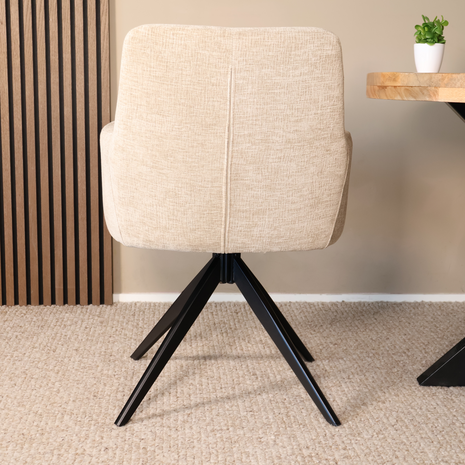 Lizzely Garden & Living Eetkamerstoel draaibaar met armleuning Nola taupe
