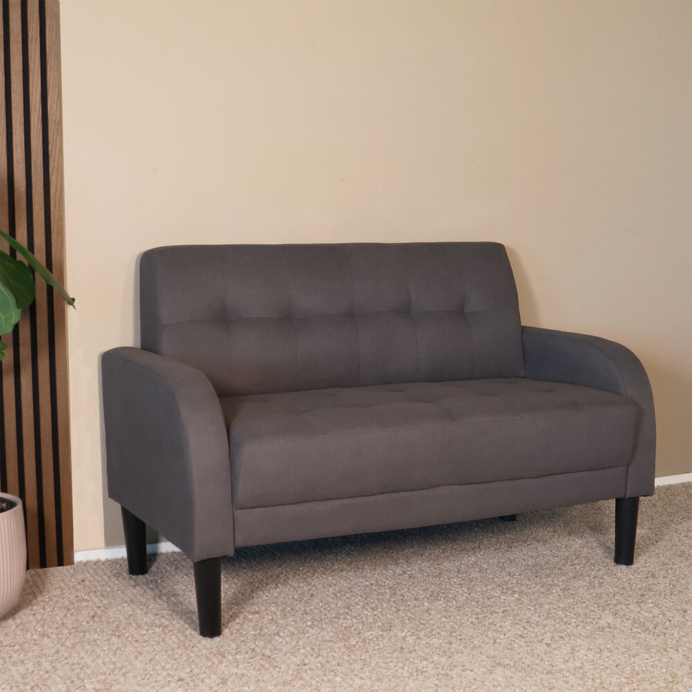 Zitbank 2 zits Ghislaine bankje grijs bankstel 120cm stof bank Zitbank 2 zits Ghislaine bankje grijs bankstel 120cm stof bank