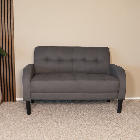 Lizzely Garden & Living Zitbank 2 zits Ghislaine bankje grijs bankstel 120cm stof bank Lizzely Garden & Living Zitbank 2 zits Ghislaine bankje grijs bankstel 120cm stof bank