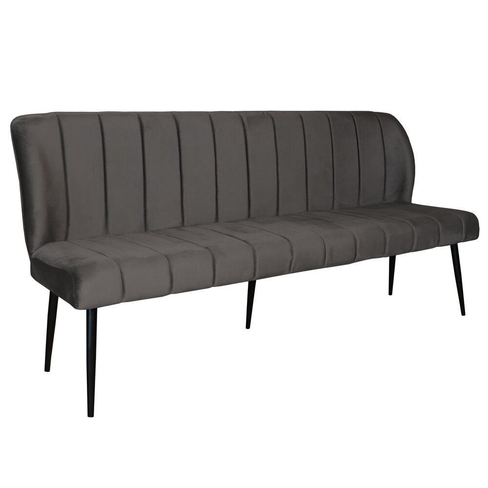 Eetkamerbank 180cm Sally velvet grijs 3 zits bank Eetkamerbank 180cm Sally velvet grijs 3 zits bank