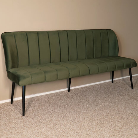 Lizzely Garden & Living Eetkamerbank 180cm Sally velvet donkergroen 3 zits bank Lizzely Garden & Living Eetkamerbank 180cm Sally velvet donkergroen 3 zits bank