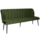 Lizzely Garden & Living Eetkamerbank 180cm Sally velvet donkergroen 3 zits bank