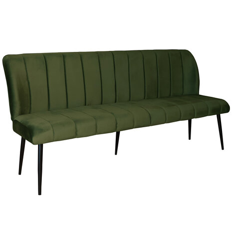 Lizzely Garden & Living Eetkamerbank 180cm Sally velvet donkergroen 3 zits bank Lizzely Garden & Living Eetkamerbank 180cm Sally velvet donkergroen 3 zits bank