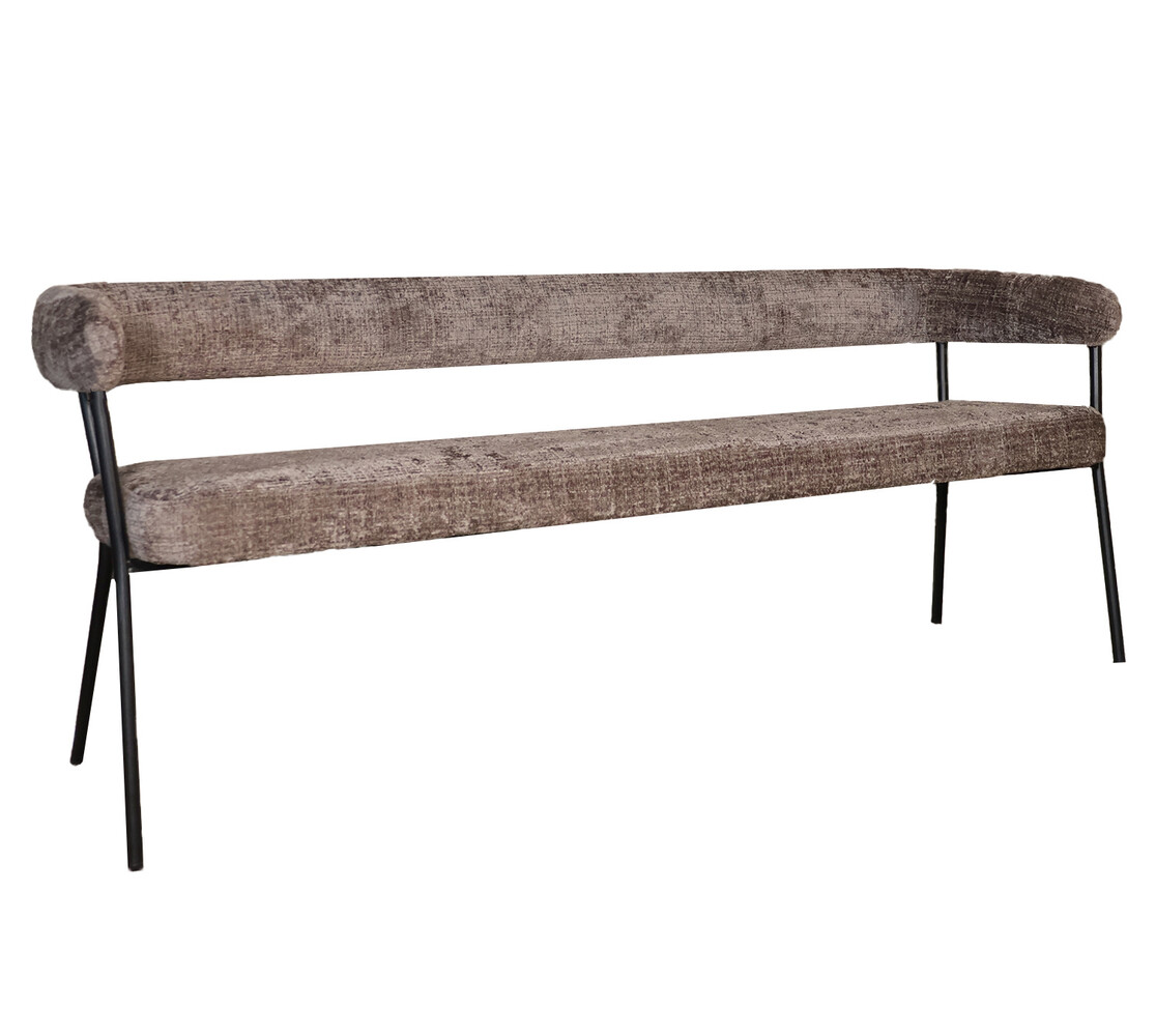 Eetkamerbank 180cm Meggie taupe chenille eetbank Eetkamerbank 180cm Meggie taupe chenille eetbank