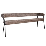 Lizzely Garden & Living Eetkamerbank 180cm Meggie taupe chenille bank