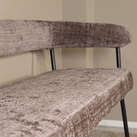 Lizzely Garden & Living Eetkamerbank 180cm Meggie taupe chenille eetbank Lizzely Garden & Living Eetkamerbank 180cm Meggie taupe chenille eetbank