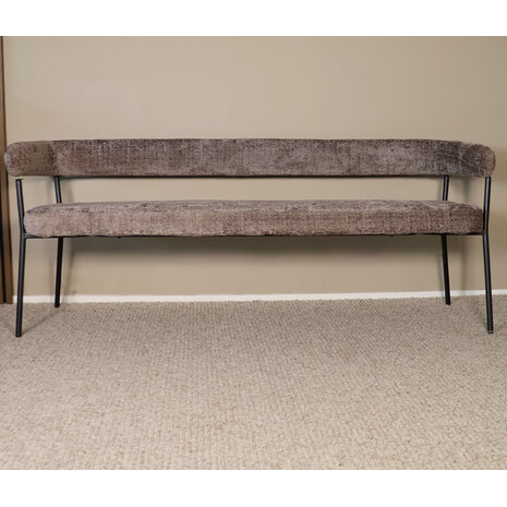 Lizzely Garden & Living Eetkamerbank 180cm Meggie taupe chenille eetbank Lizzely Garden & Living Eetkamerbank 180cm Meggie taupe chenille eetbank