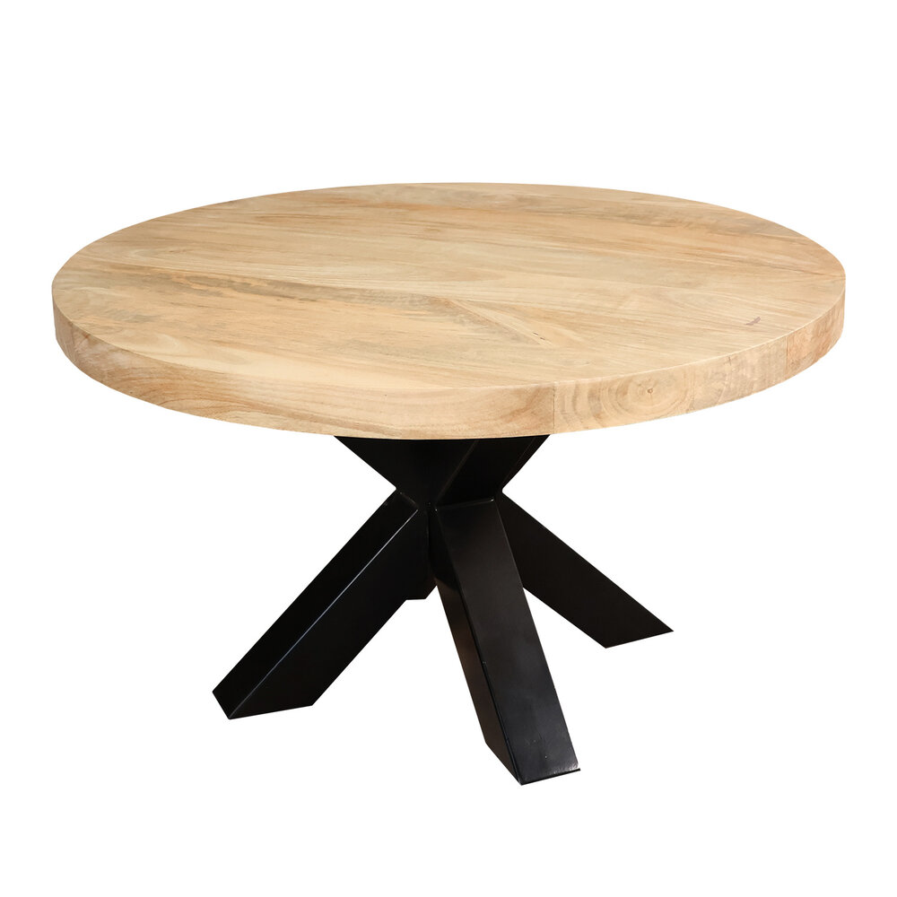 Salontafel rond mangohout 70cm Jesse lichtbruin Salontafel rond mangohout 70cm Jesse lichtbruin