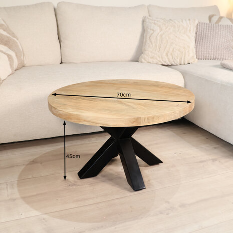 Lizzely Garden & Living Salontafel rond mangohout 70cm Jesse lichtbruin Lizzely Garden & Living Salontafel rond mangohout 70cm Jesse lichtbruin