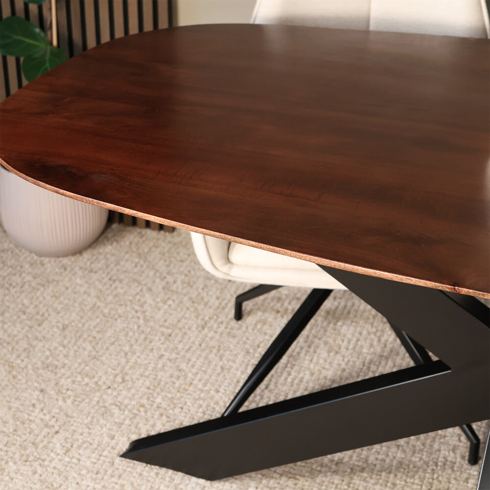 Eettafel deens ovaal mangohout 160cm Austin walnoot bruin ovale tafel duurzaam mango eetkamertafel Eettafel deens ovaal mangohout 160cm Austin walnoot bruin ovale tafel duurzaam mango eetkamertafel