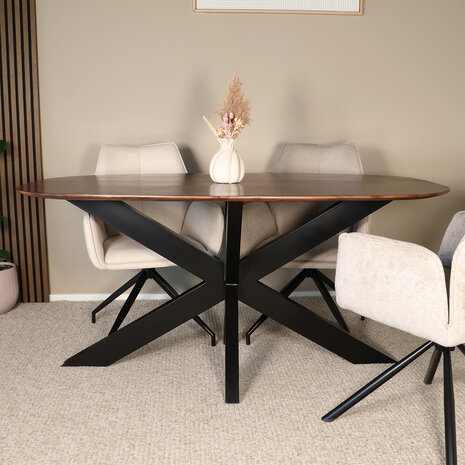 Lizzely Garden & Living Eettafel deens ovaal mangohout 160cm Austin walnoot bruin ovale tafel duurzaam mango eetkamertafel Lizzely Garden & Living Eettafel deens ovaal mangohout 160cm Austin walnoot bruin ovale tafel duurzaam mango eetkamertafel