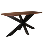 Eettafel deens ovaal mangohout 160cm Austin walnoot bruin ovale tafel duurzaam mango eetkamertafel