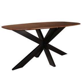 Lizzely Garden & Living Eettafel deens ovaal mangohout 160cm Austin walnoot bruin ovale tafel duurzaam mango eetkamertafel Lizzely Garden & Living Eettafel deens ovaal mangohout 160cm Austin walnoot bruin ovale tafel duurzaam mango eetkamertafel
