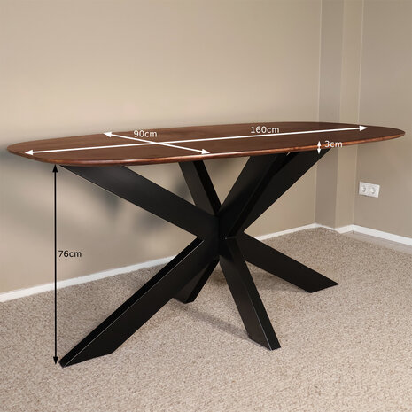 Lizzely Garden & Living Eettafel deens ovaal mangohout 160cm Austin walnoot bruin ovale tafel duurzaam mango eetkamertafel Lizzely Garden & Living Eettafel deens ovaal mangohout 160cm Austin walnoot bruin ovale tafel duurzaam mango eetkamertafel