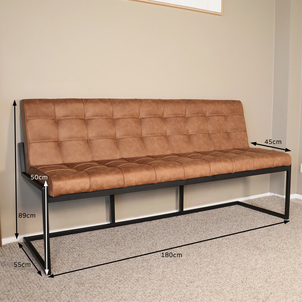 Eetkamerbank 180cm Vito bruin microvezel