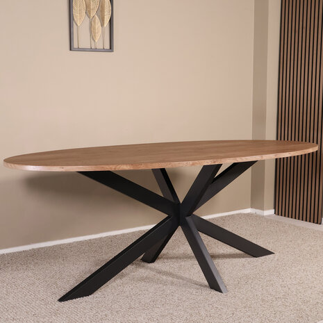 Lizzely Garden & Living Eettafel ovaal visgraat 210cm Obie bruin ovale tafel Lizzely Garden & Living Eettafel ovaal visgraat 210cm Obie bruin ovale tafel