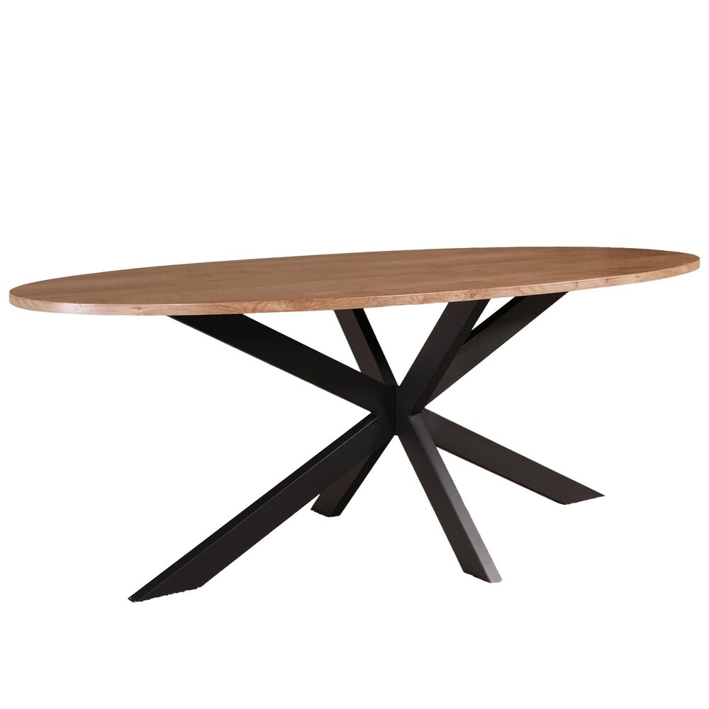 Eettafel ovaal visgraat 210cm Obie bruin ovale tafel Eettafel ovaal visgraat 210cm Obie bruin ovale tafel