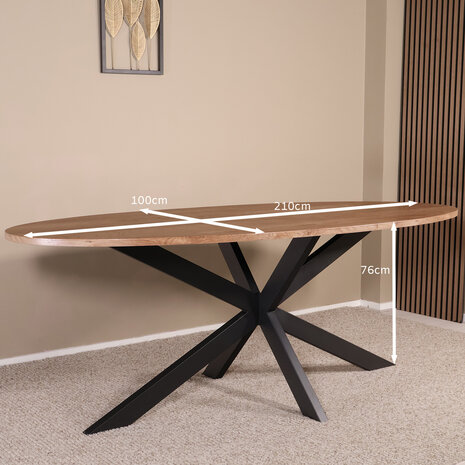 Lizzely Garden & Living Eettafel ovaal visgraat 210cm Obie bruin ovale tafel Lizzely Garden & Living Eettafel ovaal visgraat 210cm Obie bruin ovale tafel