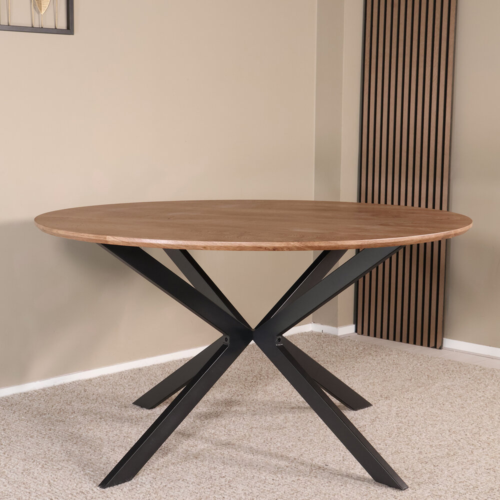 Eettafel rond Ronsi bruin 140cm ronde tafel