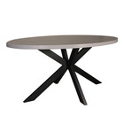Eettafel ovaal melamine 160cm Tommy grijs ovale tafel
