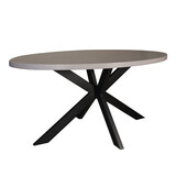Lizzely Garden & Living Eettafel ovaal melamine 160cm Tommy grijs ovale tafel Lizzely Garden & Living Eettafel ovaal melamine 160cm Tommy grijs ovale tafel