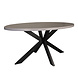 Lizzely Garden & Living Eettafel ovaal melamine 160cm Tommy grijs ovale tafel