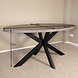 Lizzely Garden & Living Eettafel ovaal melamine 160cm Tommy grijs ovale tafel