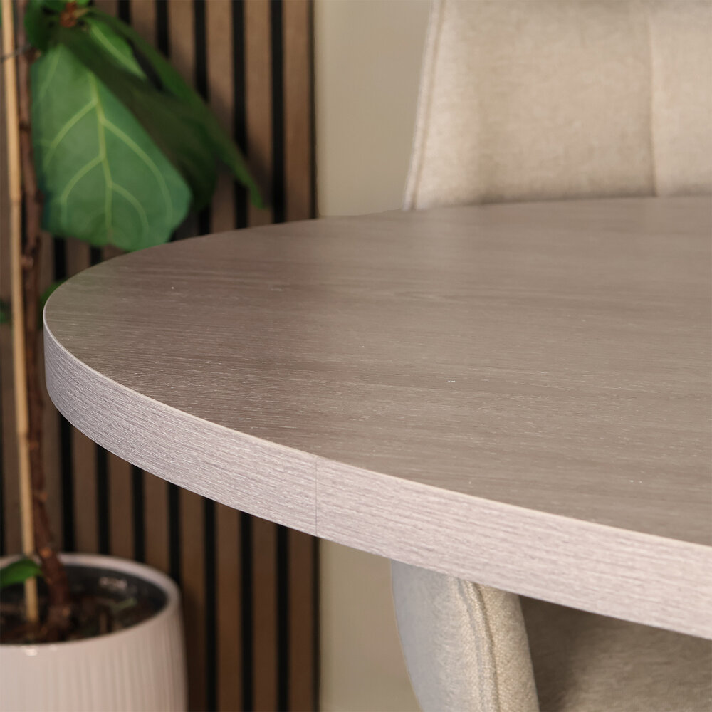 Eettafel ovaal melamine 160cm Tommy grijs ovale tafel